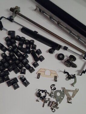 IBM Selectric II Typewriter Parts Lot Keycaps Carriage Rod Roller Gears Platen